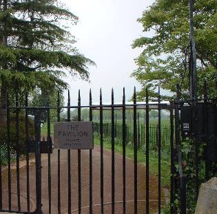 Picture of locked gates of the Pavilion