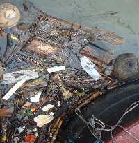 Picture of floating rubbish behind my boat